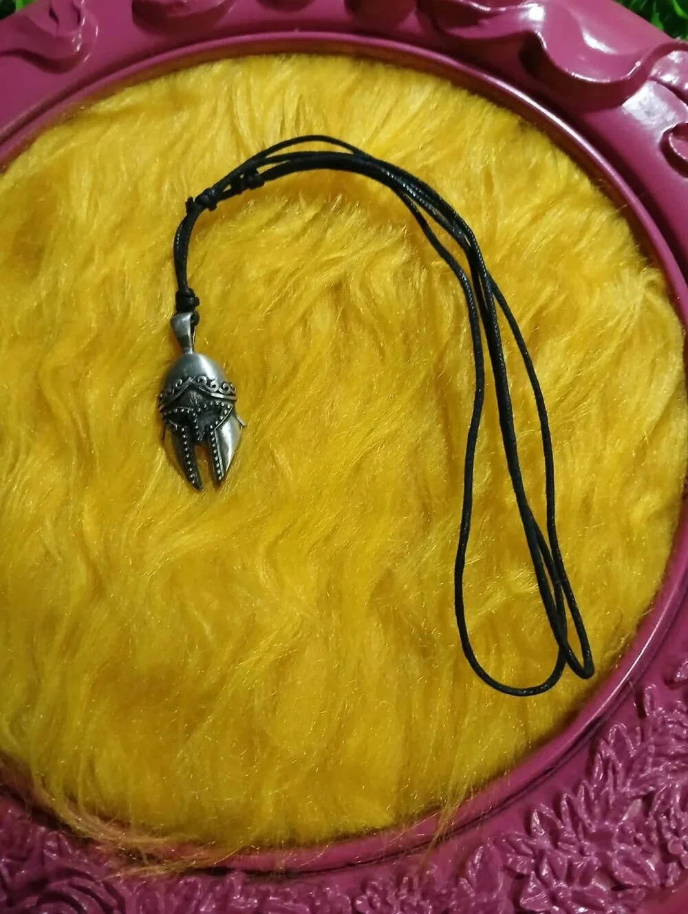 Spartan Helmet Pendant Necklace – Adjustable Black Cord